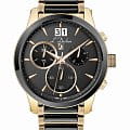 L'Duchen L'Duchen Aerostat Chrono D 232.20.31  D 232.20.31 кварцевые мужские часы черный циферблат, браслет сталь + pvd + керамика — вид спереди